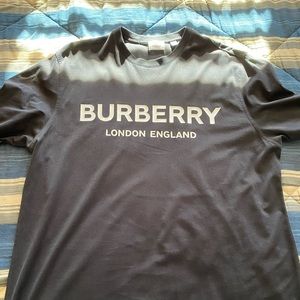 Men’s Black Burberry Logo T-Shirt, Size Large